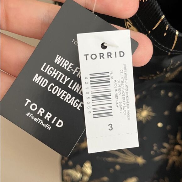 Torrid one piece swimsuit Wireless Lattice tummy control contour NWT- size 3 - Picture 5 of 10